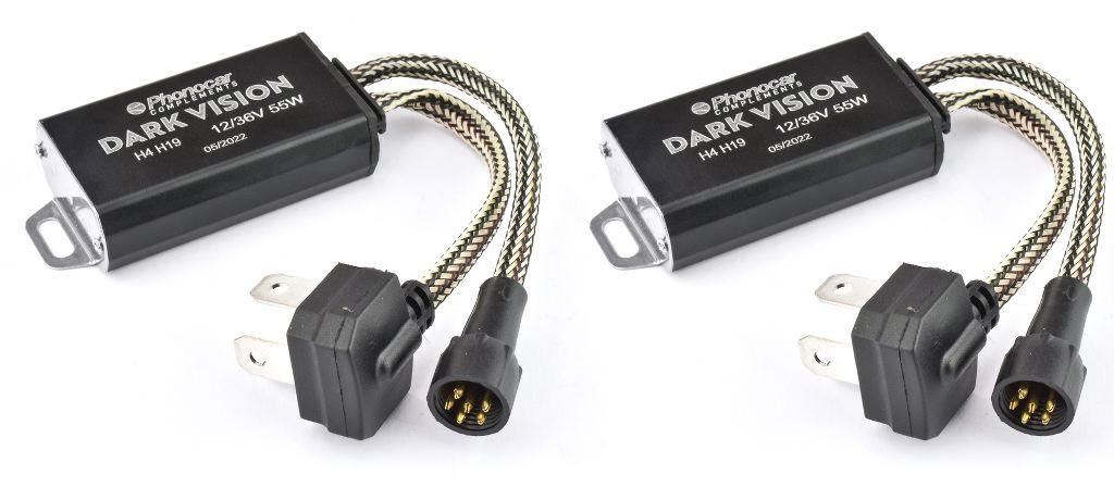 Phonocar 07382 interfaccia potenziata da 55W per lampade LED DARK VISION H4, H19 - TechSoundSystem.com
