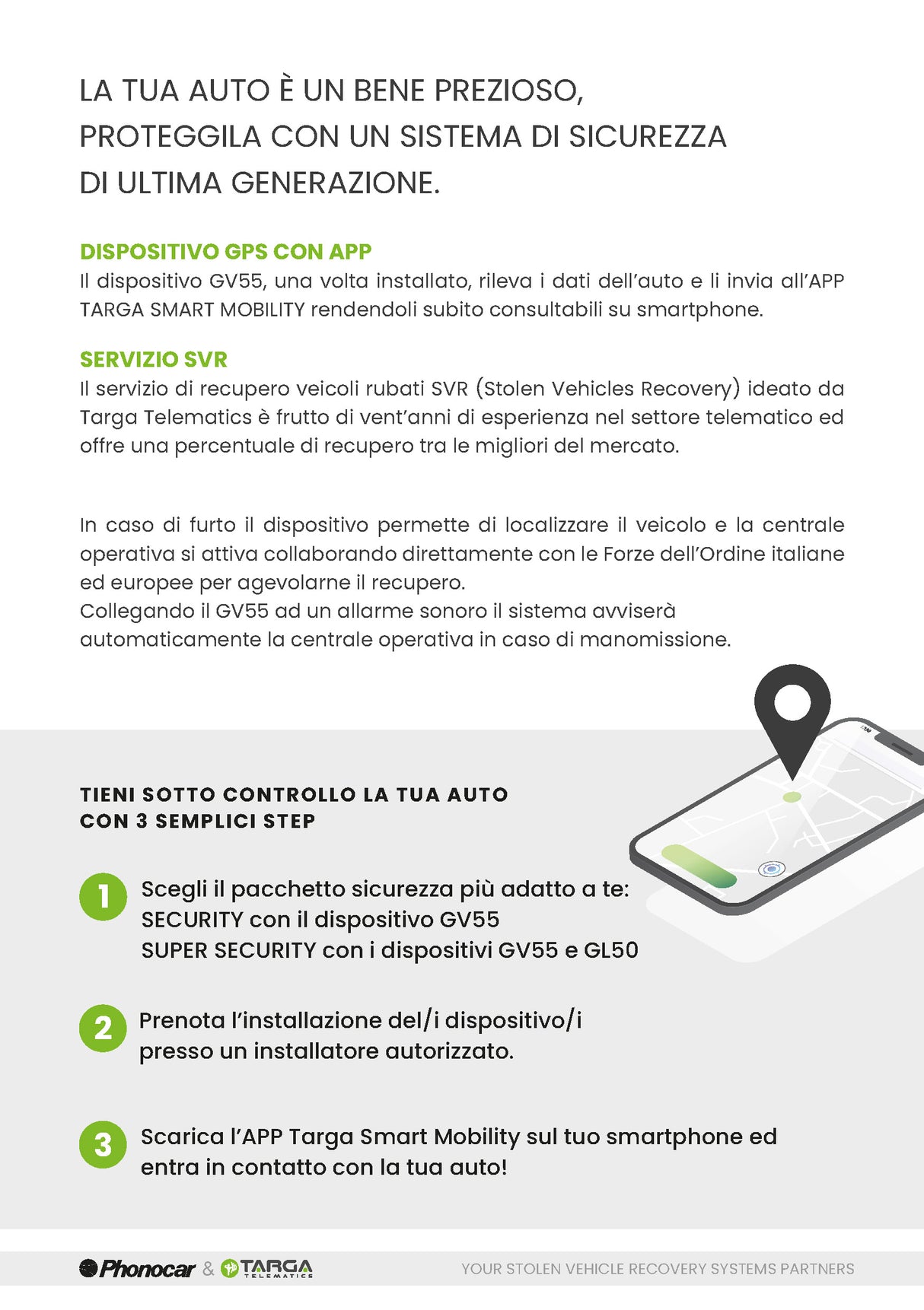 Phonocar 09521 Mini localizzatore GPS per veicoli collegabile ad allarme sonoro
