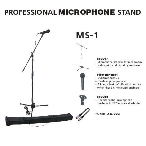 EXTREME MS1 MICROFONO VOCE ON/OFF + ASTA MICROFONICA + BORSA + CLAMP + CAVO CANNON XLR MASCHIO FEMMINA IN BUNDLE - TechSoundSystem.com