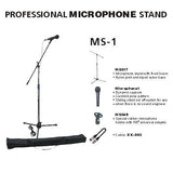 EXTREME MS1 MICROFONO VOCE ON/OFF + ASTA MICROFONICA + BORSA + CLAMP + CAVO CANNON XLR MASCHIO FEMMINA IN BUNDLE - TechSoundSystem.com