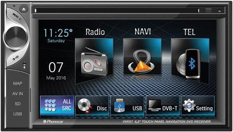 Phonocar VM057 Media Station 2 Din 6,2'' CD-DVD-USB-SD Bluetooth GPS con mappe opzionali - TechSoundSystem.com