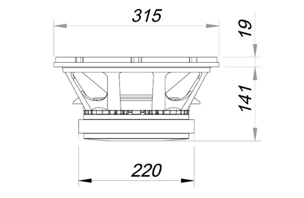 Ciare P12.00SW-4 subwoofer 32 cm, impedenza 4 ohm, sensibilità di 92 dB, 800W - TechSoundSystem.com