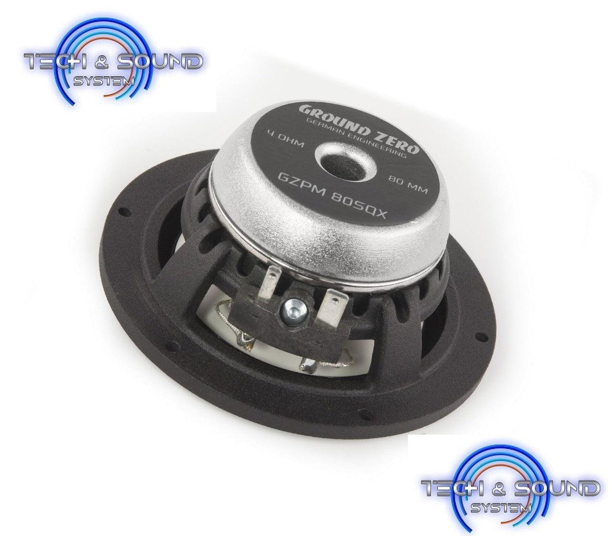 GROUND ZERO GZPM 80SQX-II altoparlante Midrange da 80mm, alta efficienza 110W (COPPIA) - TechSoundSystem.com