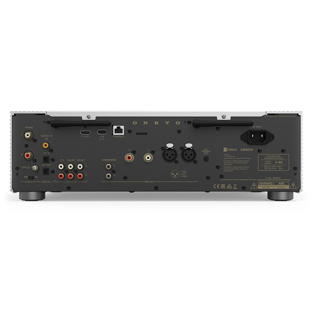 ONKYO ICON P-80 SILVER Preamplificatore stadio Phono MM/MC, DAC, streamer Ethernet/Wi-Fi