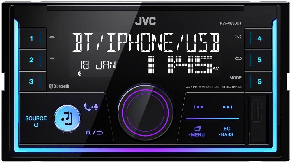 JVC KW-X830BT autoradio2 DIN con Bluetooth, front-USB, Aux-in frontale, Spotify - TechSoundSystem.com