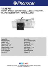 Phonocar VM270 Porta Targa con retrocamera integrata CMD - TechSoundSystem.com
