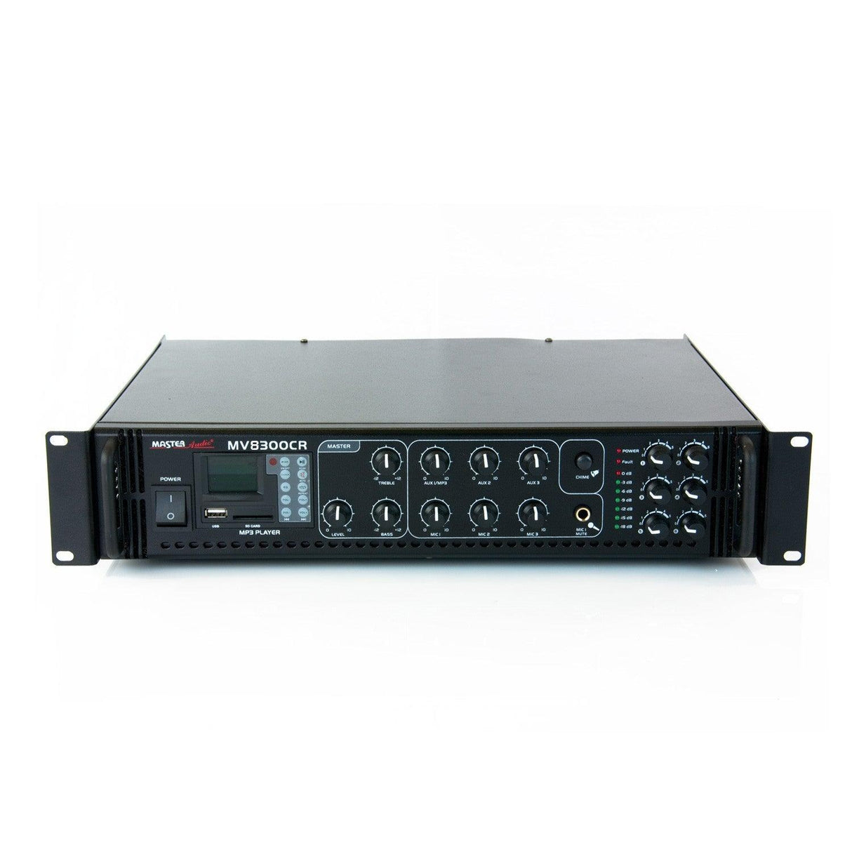 Amplificatore filodiffusione 6 ZONE 100V / 8 ohm Master Audio MV8300CR + lettore MP3 e radio FM - TechSoundSystem.com
