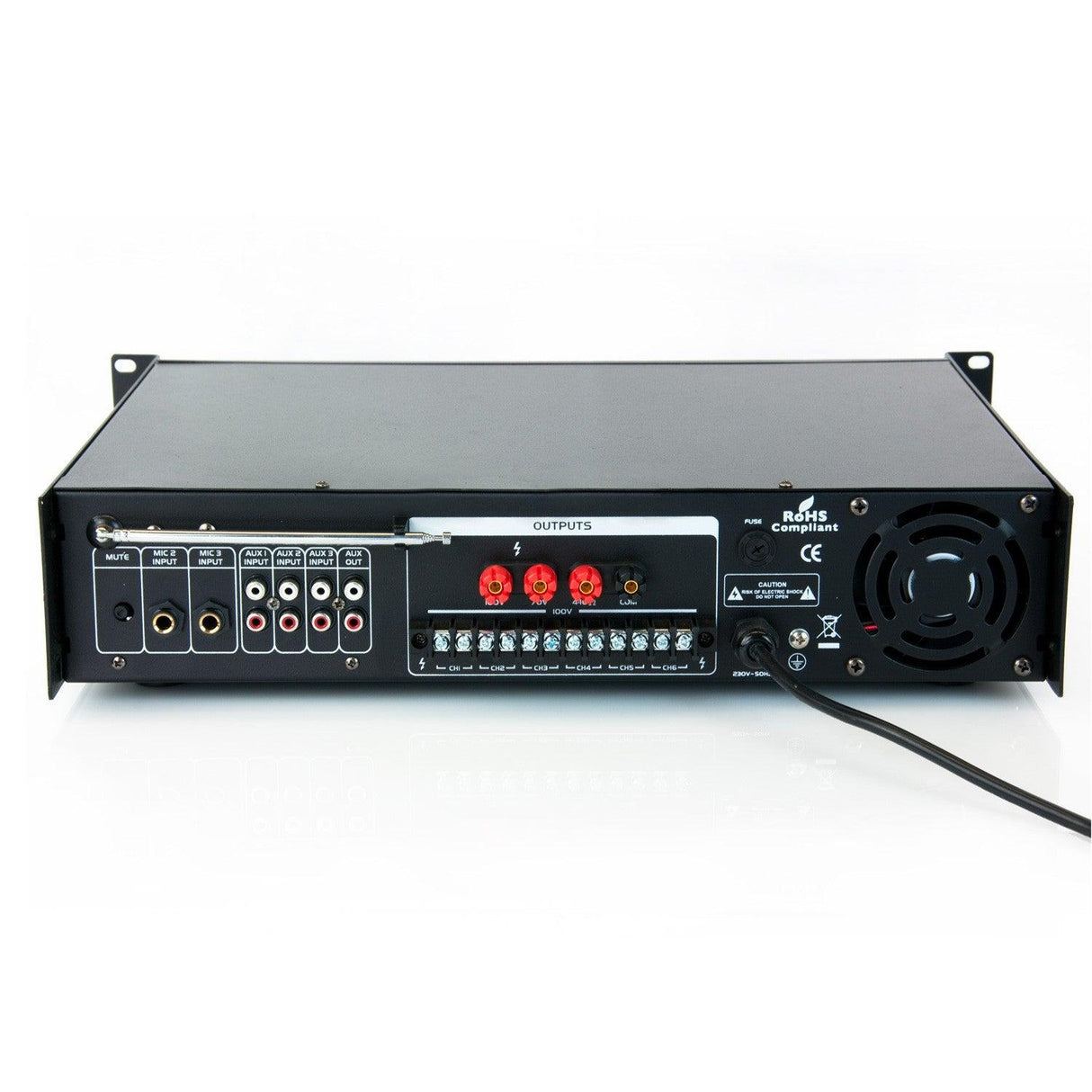 Amplificatore filodiffusione 6 ZONE 100V / 8 ohm Master Audio MV8300CR + lettore MP3 e radio FM - TechSoundSystem.com