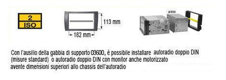 Phonocar 03420 Mascherina 2 DIN per Citroen Fiat Peugeot e Renault colore nero - TechSoundSystem.com