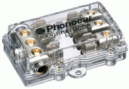 Portafusibile 3 uscite Fusibili 10x38 Cavo In 3x25 mm2 Cavo Out 3x10 mm2 Phonocar 04488 - TechSoundSystem.com