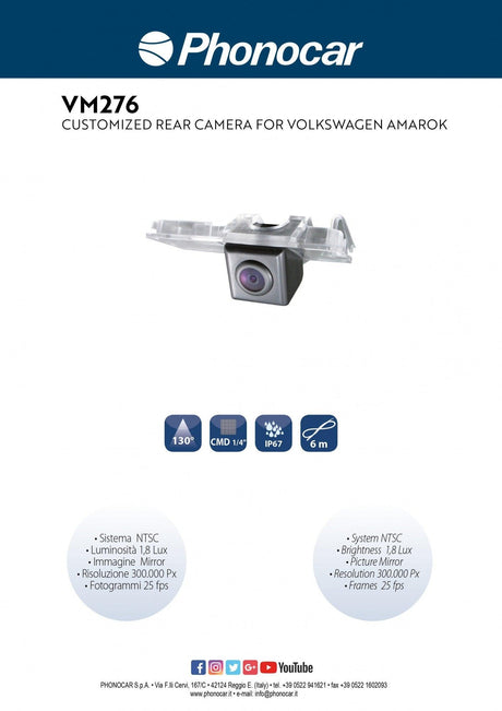 Retrocamera per VW Amarok Phonocar VM276 - TechSoundSystem.com