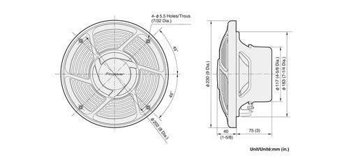 Pioneer TS-MR2040 Diffusori marini nautici a 2 vie da 20 cm (200W) COPPIA - TechSoundSystem.com