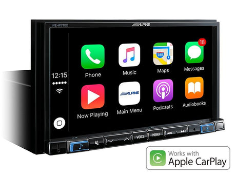 Alpine INE-W710DC Media Station 7'' con Bluetooth, App CarPlay, Android Auto e Navi + Mappe Truck - TechSoundSystem.com