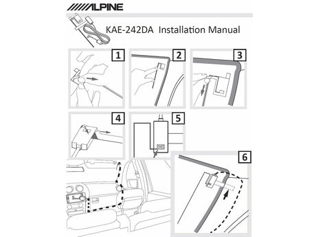 Alpine KAE-242DA Antenna Attiva DAB da vetro per ricevitori DAB/DAB+/DMB - TechSoundSystem.com