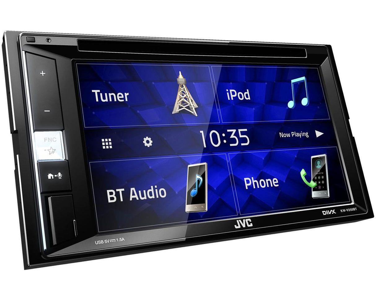 JVC KW-V250BT autoradio 2 DIN media station DVD/CD/USB Receiver 6.2" WVGA e Bluetooth - TechSoundSystem.com