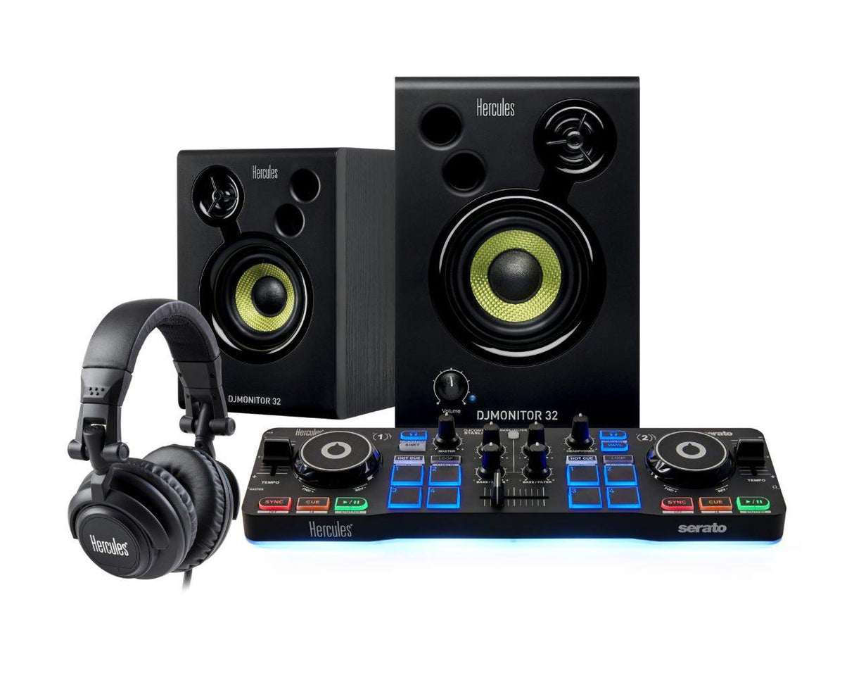 HERCULES DJ STARTER KIT BUNDLE PER DJ CON CONTROLLER MONITOR E CUFFIE EX-DEMO - TechSoundSystem.com