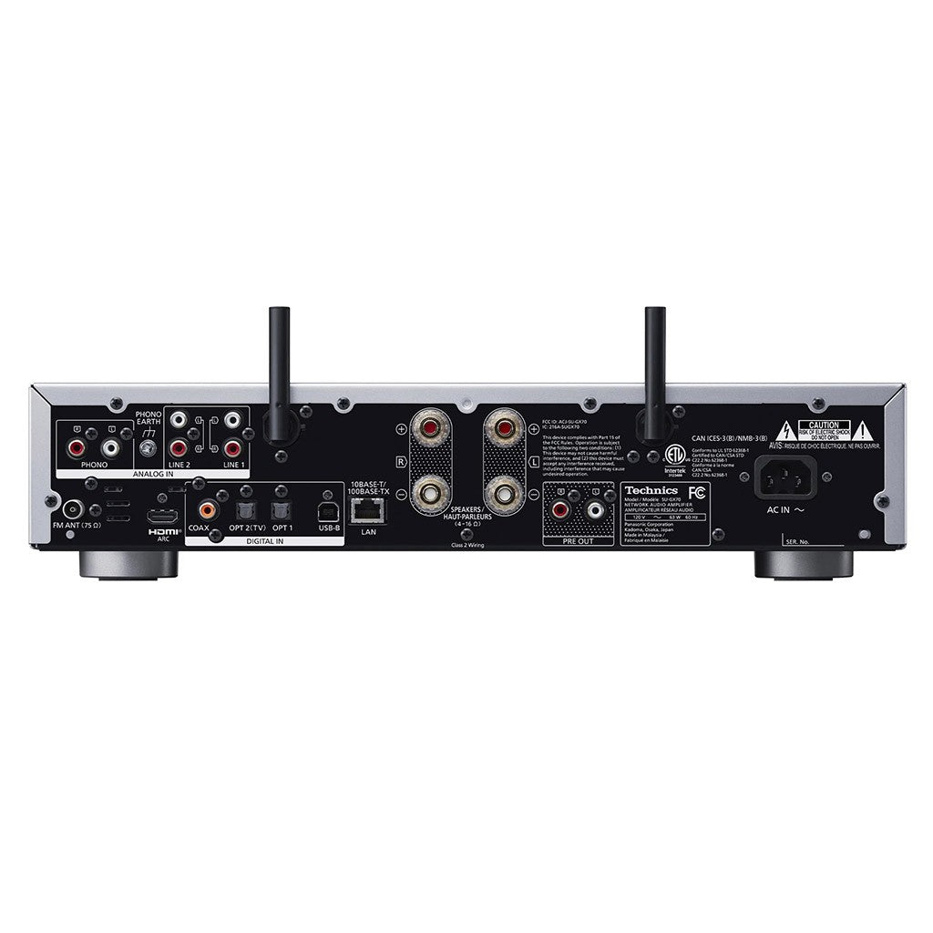 TECHNICS SU-GX70 SILVER amplificatore integrato stereofonico con streamer Ethernet/Wi-Fi, Bluetooth, convertitore DAC