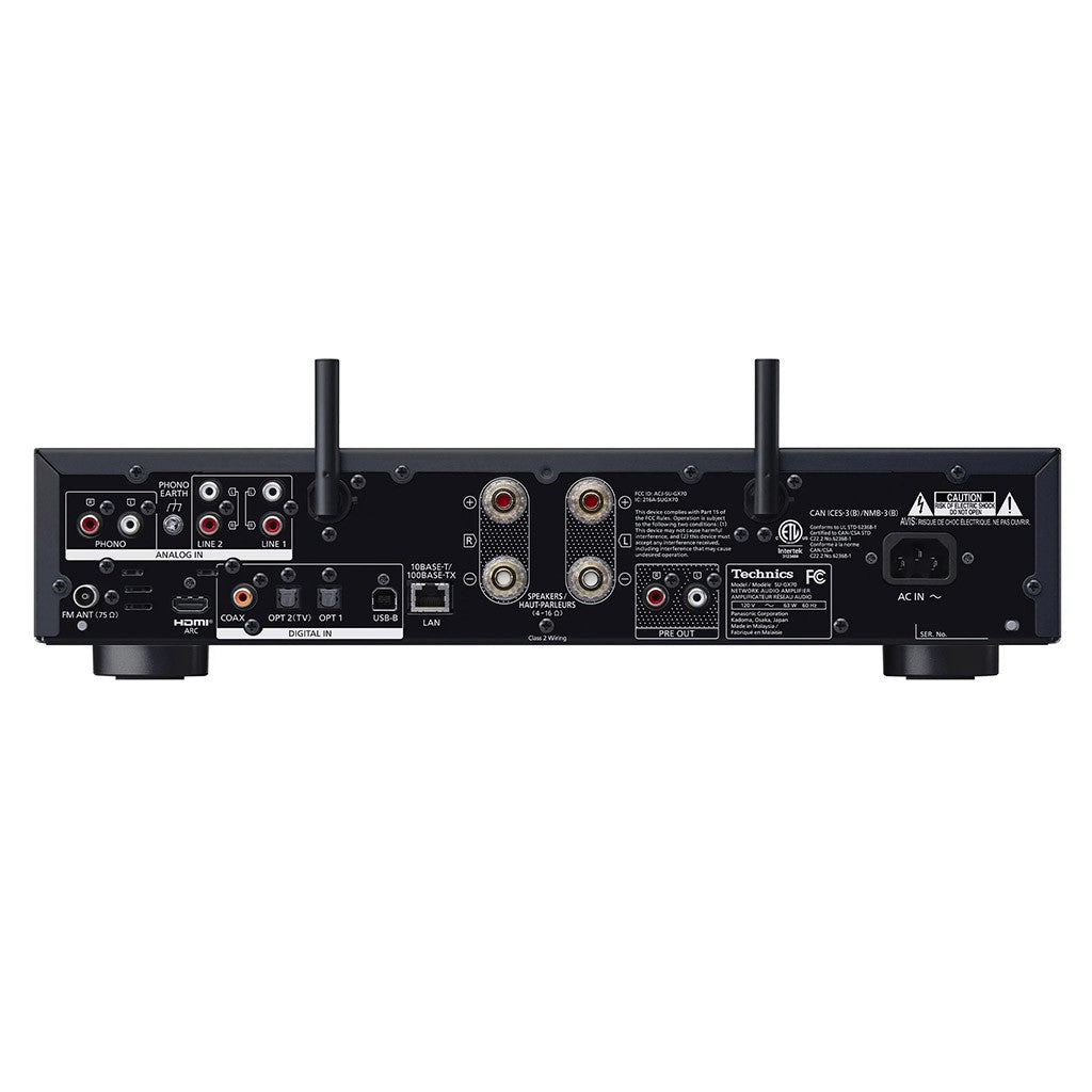 TECHNICS SU-GX70 BLACK amplificatore integrato stereofonico con streamer Ethernet/Wi-Fi, Bluetooth, convertitore DAC