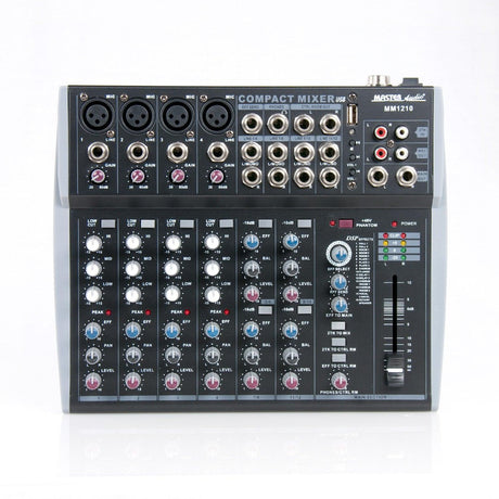 Master Audio MM1210 Mixer compatto con effetti 4 canali MONO + 4 canali STEREO e ingresso USB - TechSoundSystem.com