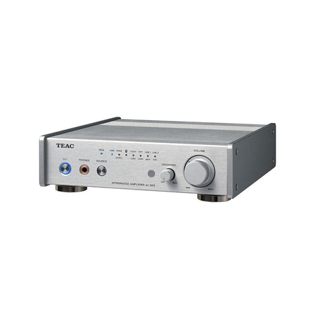 TEAC AI-303 SILVER Amplificatore con DAC, aptX™ HD e un ingresso audio USB, Hi-Res DSD256 e PCM 384/32 - TechSoundSystem.com