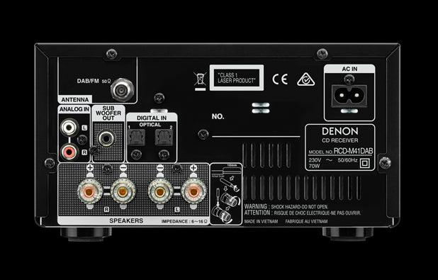 DENON D-M41DAB Sistema Micro HiFi con sintoamplificatore RCD-M41DAB + diffusori SC-M41, NERO/NERO - TechSoundSystem.com
