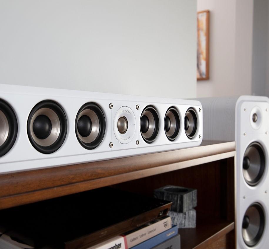 POLK AUDIO S35e Diffusore centrale slim a 2 vie doppio bass reflex posteriore Power Port, BIANCO - TechSoundSystem.com