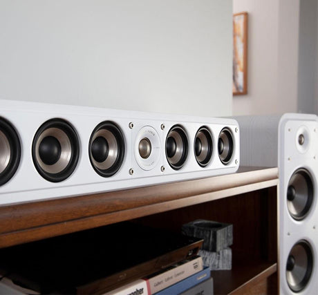 POLK AUDIO S35e Diffusore centrale slim a 2 vie doppio bass reflex posteriore Power Port, BIANCO - TechSoundSystem.com