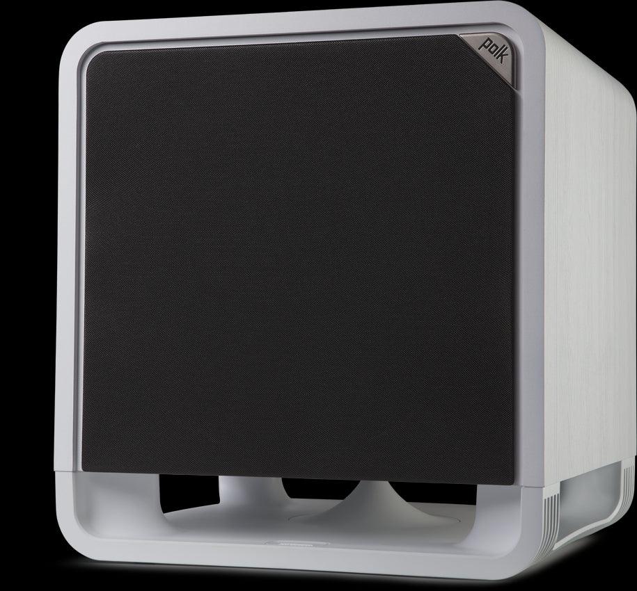 POLK AUDIO HTS 12 BIANCO Subwoofer attivo con bass reflex a pavimento Power Port 400W - TechSoundSystem.com