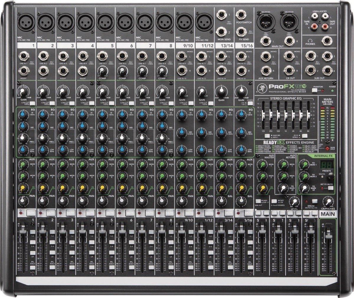 MACKIE PROFX16 V2 MIXER 10 INGRESSI MIC + 4 STEREO + EQUALIZZATORE + EFFETTI + USCITE XLR BILANCIATE + 4 COMPRESSORI USB - TechSoundSystem.com