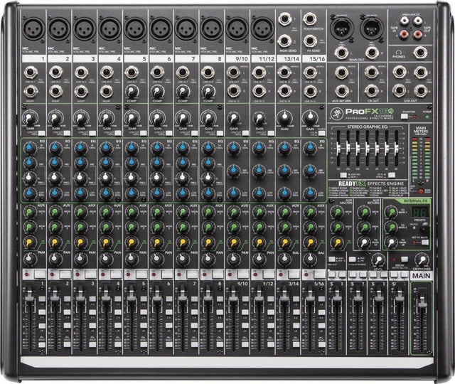 MACKIE PROFX16 V2 MIXER 10 INGRESSI MIC + 4 STEREO + EQUALIZZATORE + EFFETTI + USCITE XLR BILANCIATE + 4 COMPRESSORI USB - TechSoundSystem.com