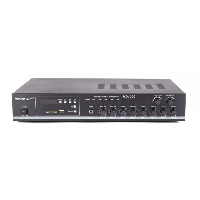 Master Audio MD1200 Amplificatore PA a 100V amplimixer 2 zone con lettore MP3 - TechSoundSystem.com