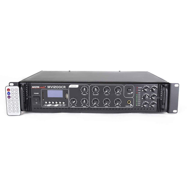 Master Audio MV1200CA-BT Amplificatore mixer filodiffusione BLUETOOTH a 6 zone a 100V 4/16 ohm con USB, MP3 - TechSoundSystem.com
