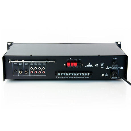 Master Audio MV1100CA-BT Amplimixer 6 ZONE filodiffusione con Bluetooth 100 Volts / 8 ohm mixer PA con MP3 - TechSoundSystem.com