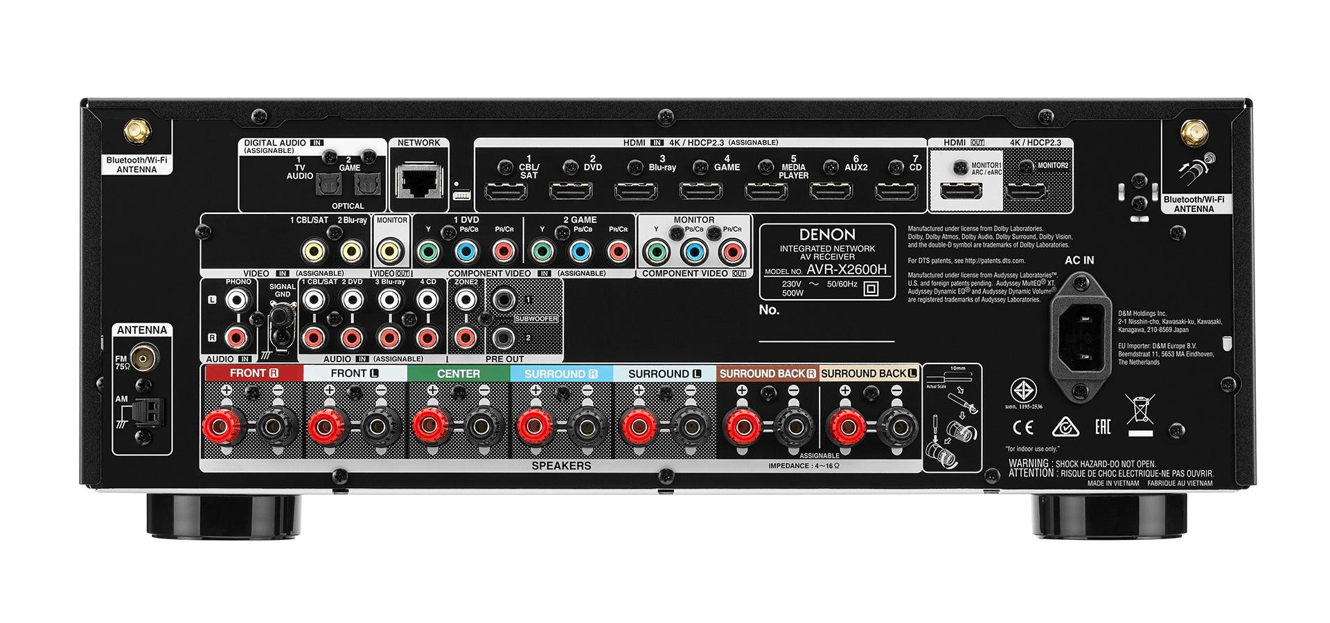 アンプ Denon AVR-X2600H DENON AVR-X2600H Sintoamplificatore AV 7.2 canali 4K Ultra HD con