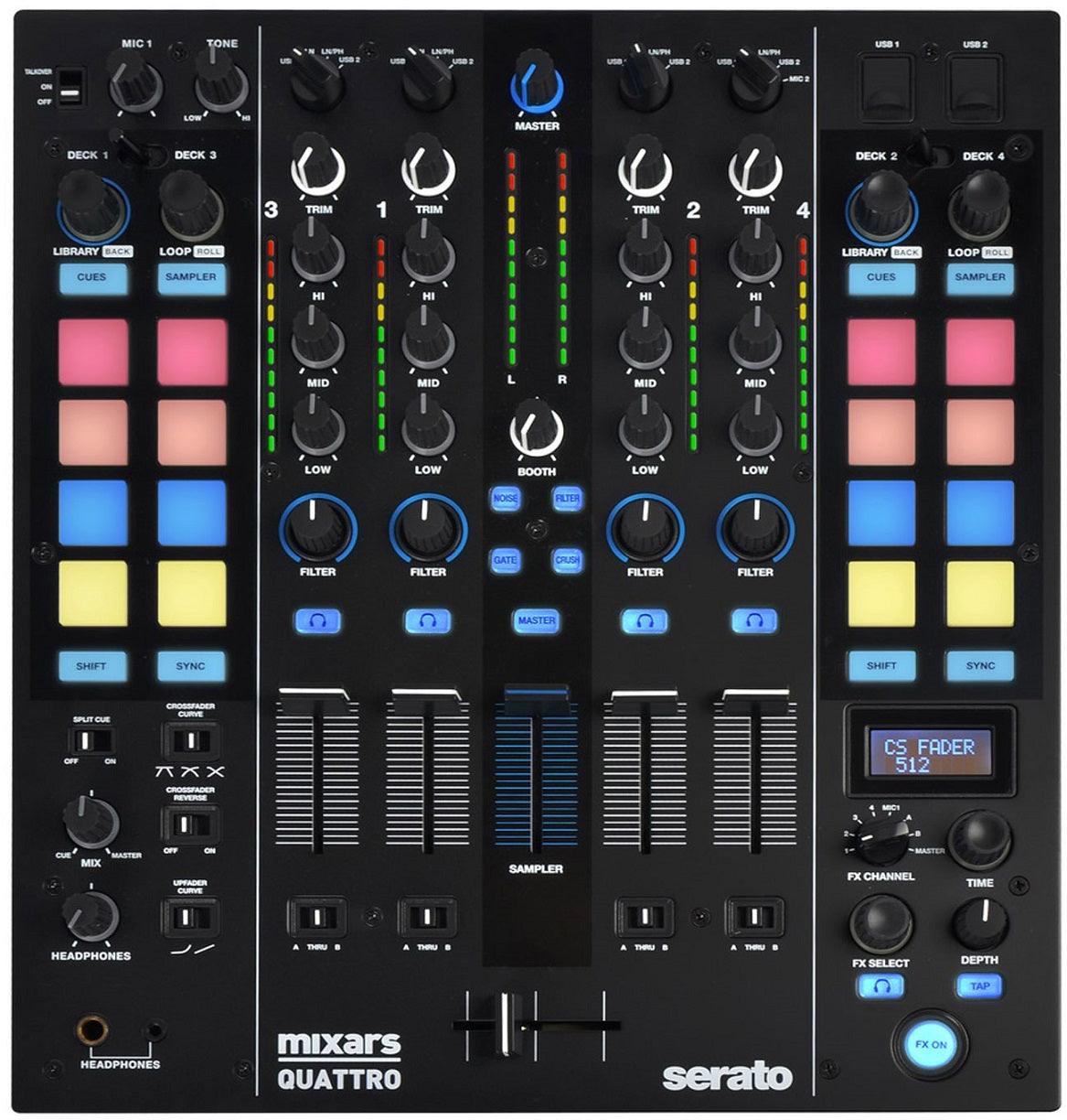 MIXARS QUATTRO MIXER PER DJ 4 CANALI PER SERATO 4 EFFETTI 16 PAD - TechSoundSystem.com