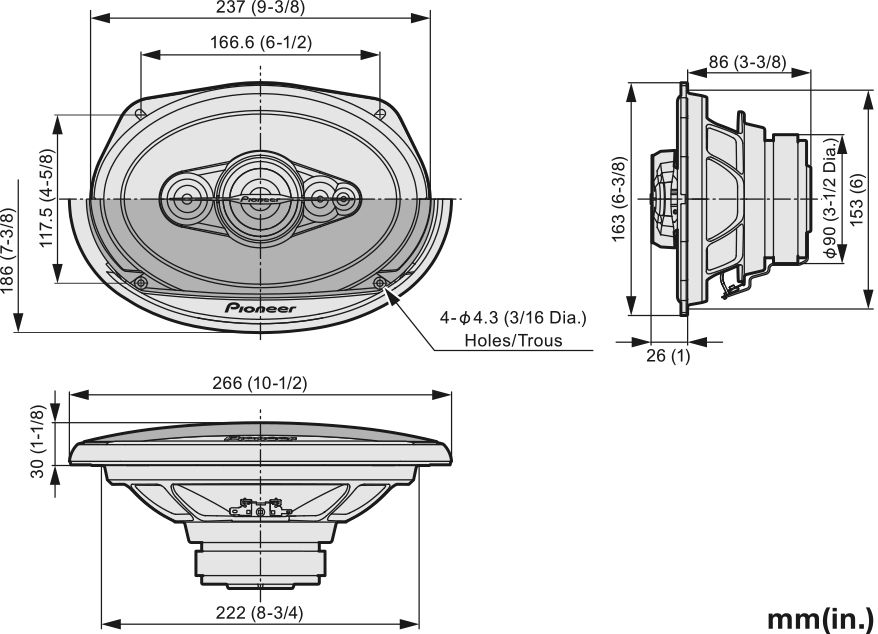 Pioneer TS-A6991F Sistema casse coassiali a 5 vie 6 x 9 pollici (700 W)