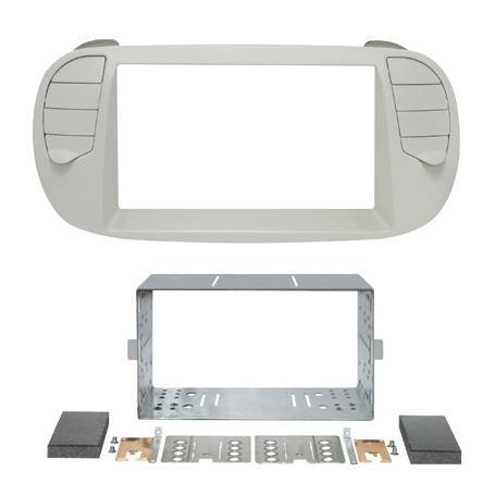 Kit di fissaggio per autoradio 2 Din Fiat 500 -16 colore avorio - TechSoundSystem.com
