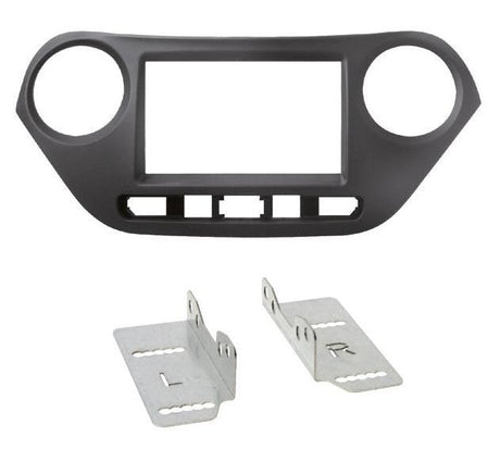 Phonocar 03680 Mascherina 2 Din per Hyundai i10 14- Ssangyong Korando 14- colore nero - TechSoundSystem.com