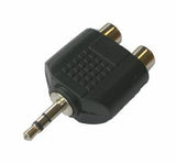 Adattatore 2 prese RCA - spina mini Jack 3,5 mm stereo HY1745 Master Audio in ABS e metallo - TechSoundSystem.com