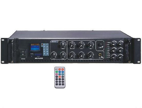 Amplificatore filodiffusione 100V a 6 ZONE Master Audio MV1100CR 100 Volts / 8 ohm + lettore MP3 e radio FM - TechSoundSystem.com