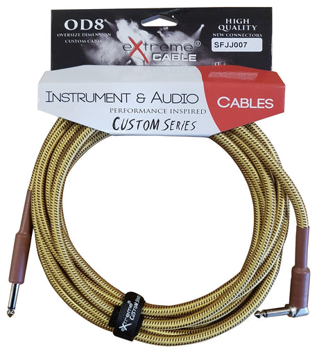 EXTREME SFJJ007/3M CAVO AUDIO JACK DRITTO-ANGOLO COTONATO BEIGE OD8 SERIE CUSTOM PER STRUMENTI LIVE STUDIO 3 METRI - TechSoundSystem.com