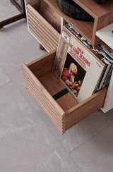 Norstone OSLO 800 WHITE/LIGHT OAK Mobile per elettroniche portavinili