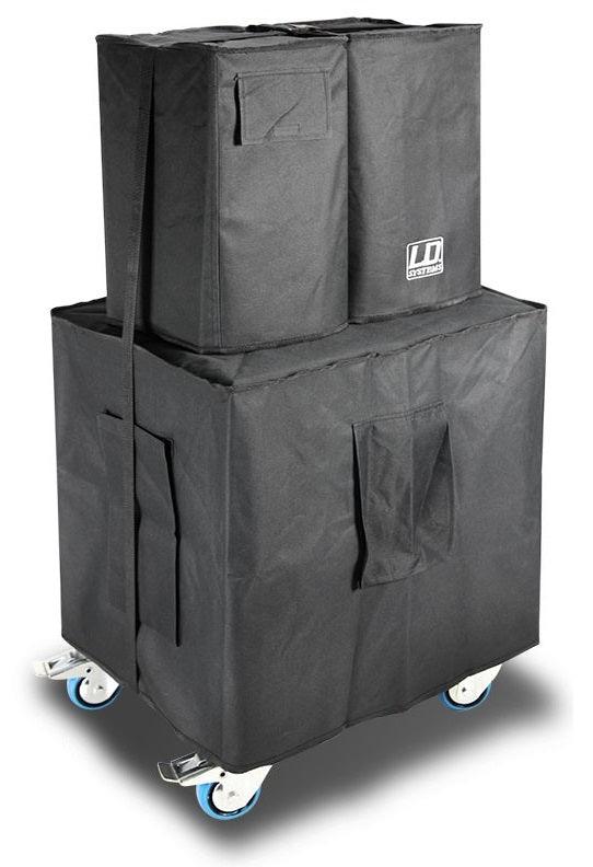LD SYSTEMS DAVE 12 SET KIT DI BORSE PER IL TRASPORTO DEL SISTEMA PA DAVE 12 G3 1 BORSA SUBWOOFER + 2 BORSE PER SATELLITI COLORE + SKATE CON RUOTE - TechSoundSystem.com