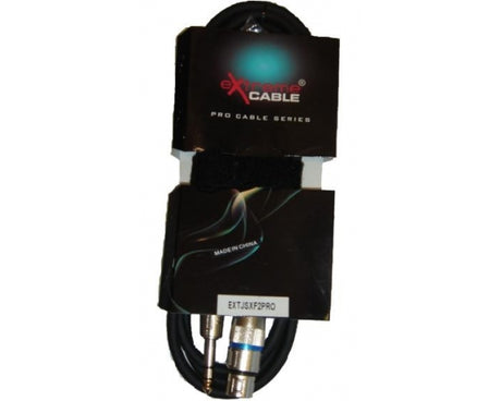 EXTREME JSXF2PRO CAVO AUDIO DI SEGNALE SCHERMATO CON 1 JACK STEREO 1/4" 6.3mm- 1 CONNETTOR XLR FEMMINA CONNETTORI SMONTABILII IN METALLO LUNGHEZZA 2 METRI - TechSoundSystem.com