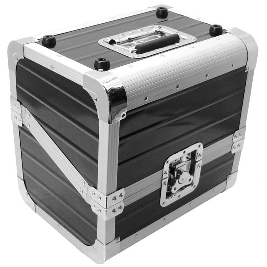 ZOMO OB-80 XT FLIGHT CASE PER VINILI IN ALLUMINIO CAPACITA' 50 - 99 VINILI COLORE NERO E ARGENTO - TechSoundSystem.com