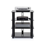 Norstone EPUR4 Mobile Hifi e AV 4 Struttura in acciaio spazzolato. Ripiani in vetro temperato - TechSoundSystem.com