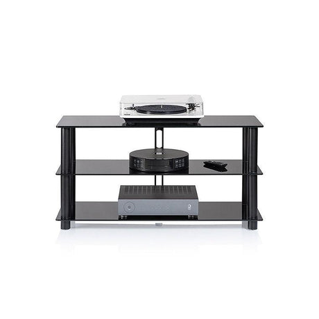 Norstone EPUR 3 Mobile Hifi e AV per elettroniche in acciaio spazzolato, vetro temperato - TechSoundSystem.com