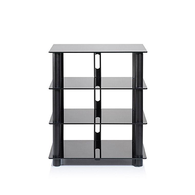 Norstone EPUR4 Mobile Hifi e AV 4 Struttura in acciaio spazzolato. Ripiani in vetro temperato - TechSoundSystem.com