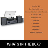 Lenco MC-460 Sistema all-in-one Giradischi con trazione a cinghia, Lettore CD, MP3 Smart internet radio, DAB+,FM Bluetooth 5.0 - TechSoundSystem.com
