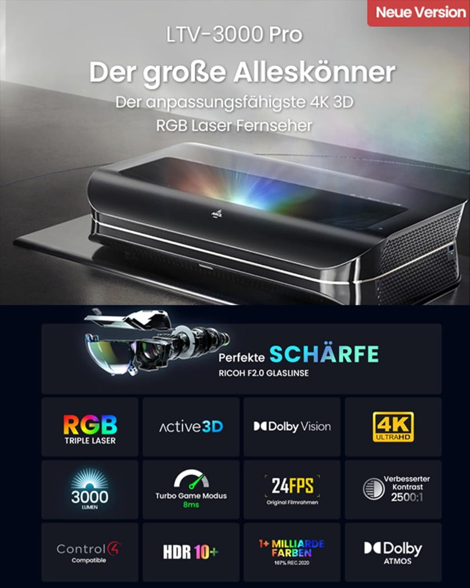 AWOL VISION LTV-3000 Proiettore Triple Ultra Short Throw 4K, 3000lm –  TechSoundSystem.com